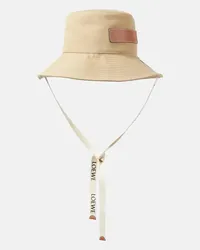 Loewe Cappello da pescatore in canvas Bianco