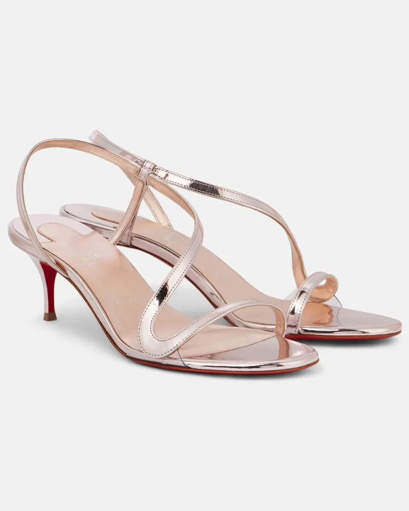 Christian Louboutin Sandali Rosalie in pelle metallizzata Rosa