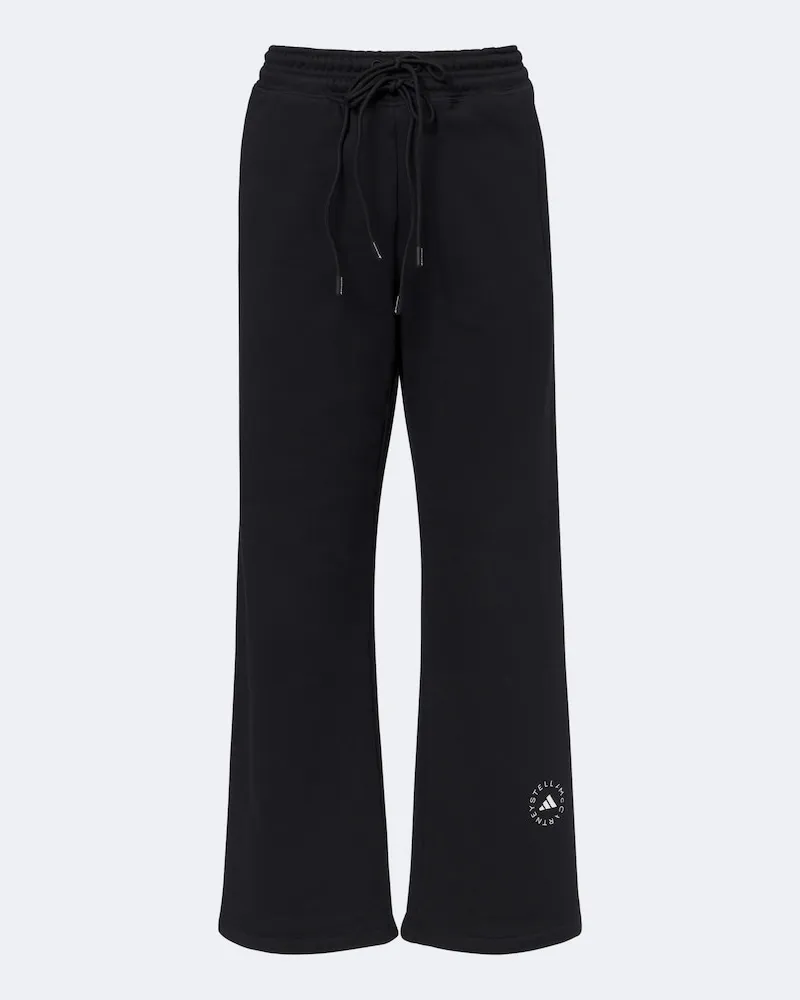 adidas Pantaloni sportivi a gamba larga in cotone Nero