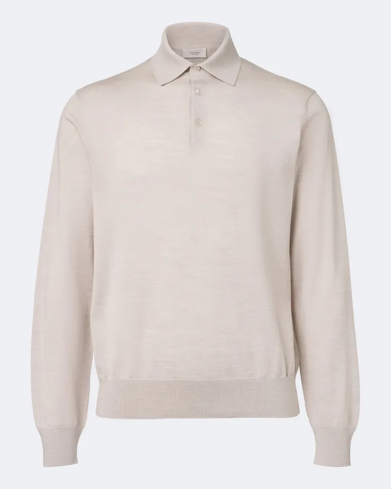 AGNONA Polo in lana, seta e cashmere Beige