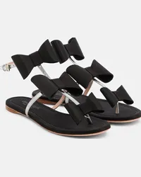 Giambattista Valli Sandali Pop Bow in raso e pelle Nero