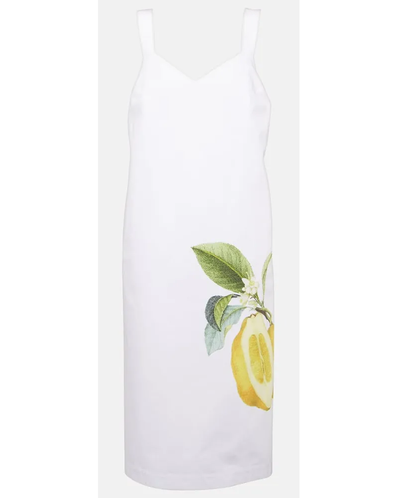 SPORTMAX Abito midi Sesia in cotone con stampa Bianco