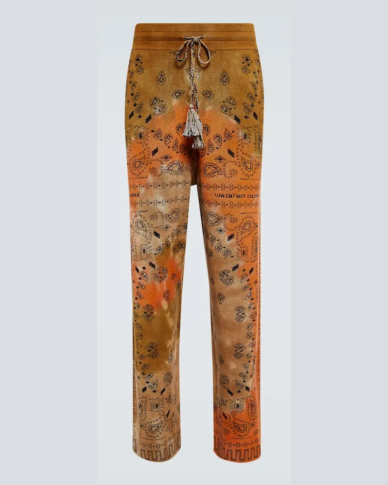 Alanui Pantaloni Bandana Piquet in cotone Multicolore