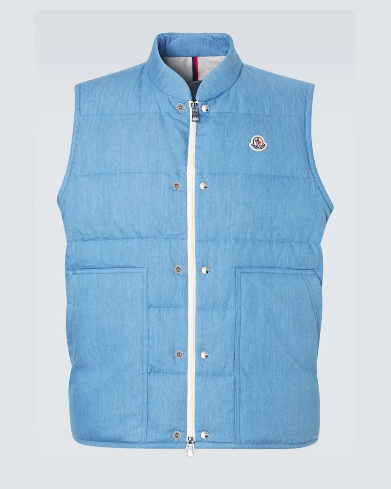 Moncler Piumino senza maniche di jeans Heceta Blu