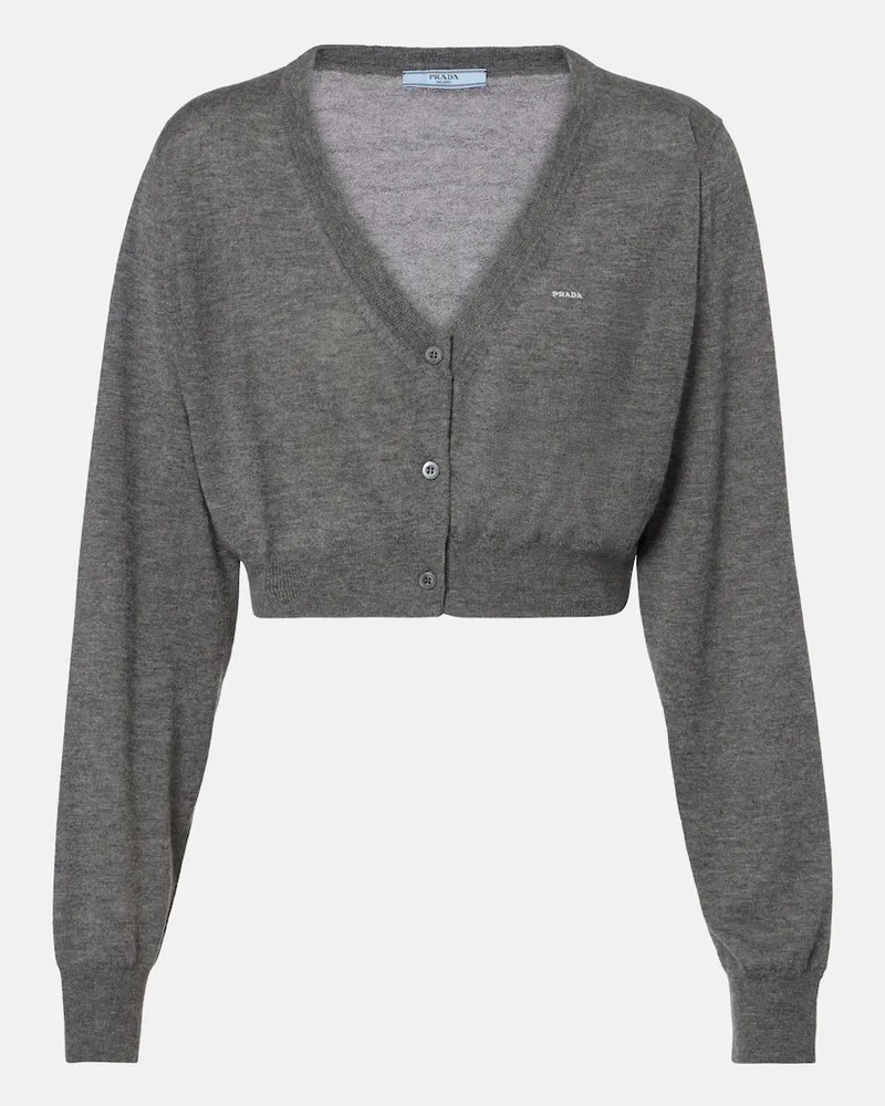 Prada Cardigan in cashmere cropped Grigio