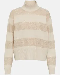 Brunello Cucinelli Pullover in lana, cashmere e seta Beige