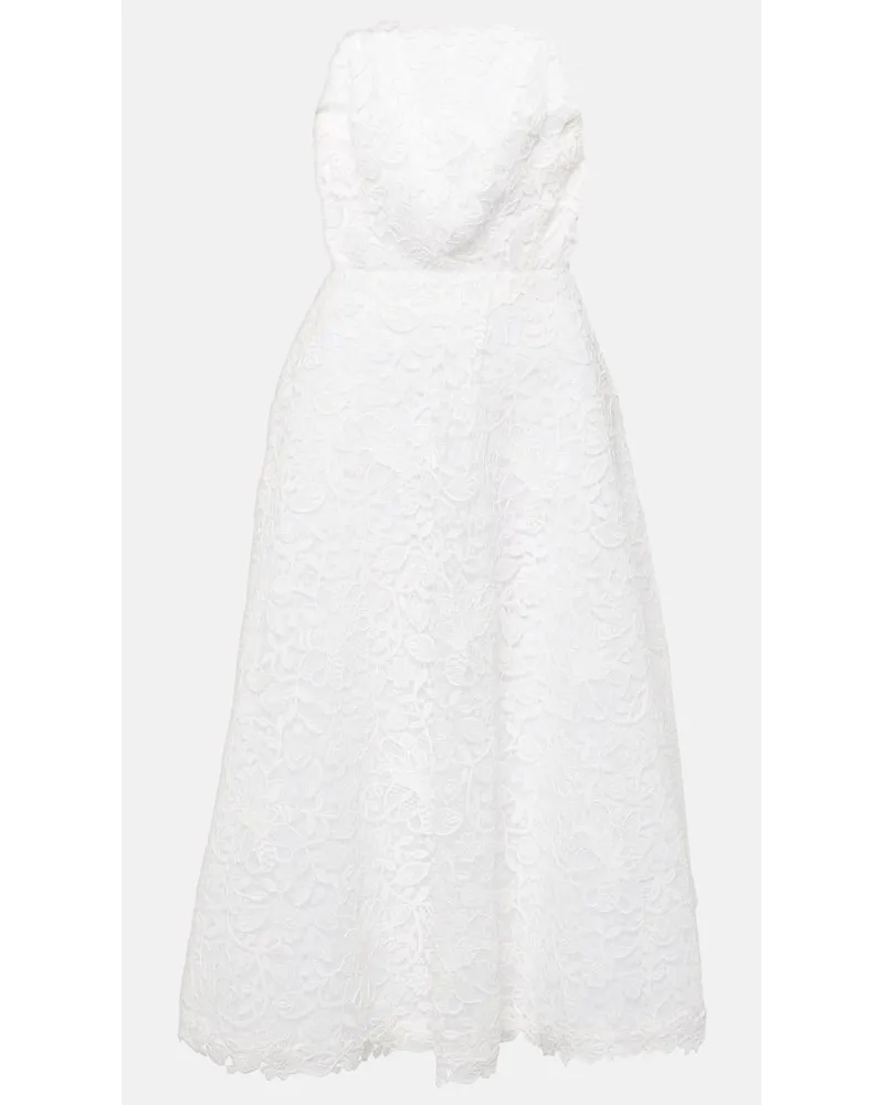 Carolina Herrera New York Abito midi in pizzo Bianco