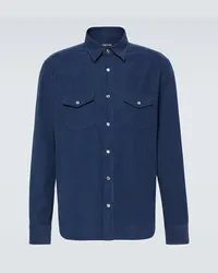 Tom Ford Camicia in velluto a coste Blu