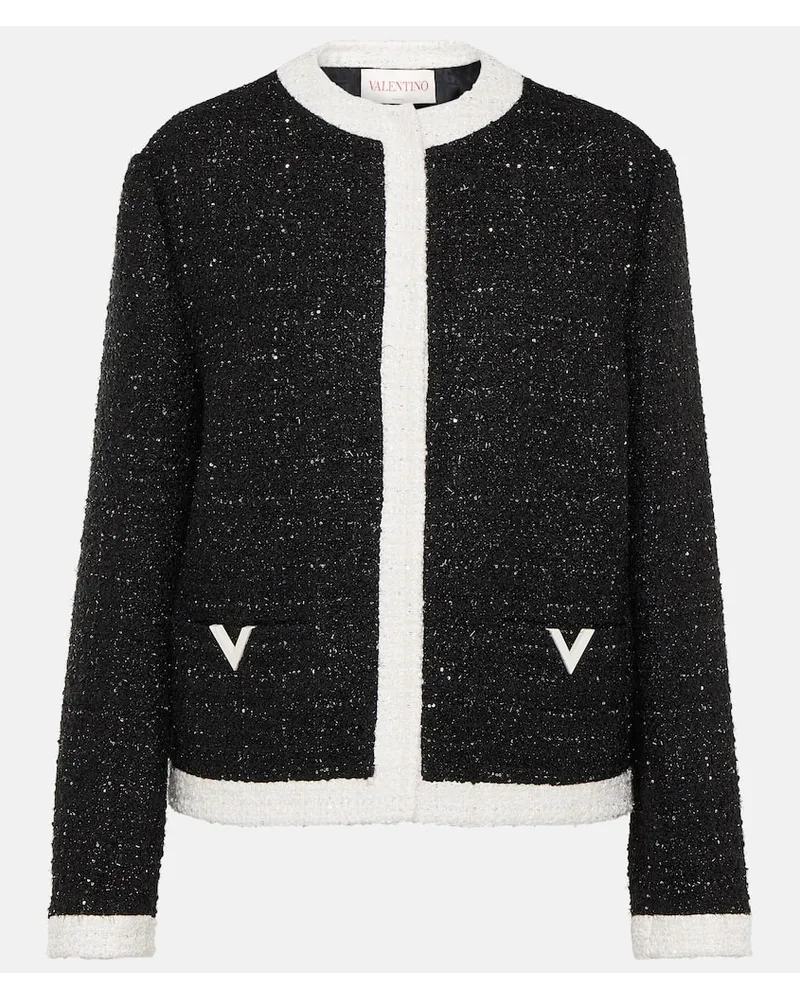 Valentino Garavani Giacca in tweed lamÃ Nero