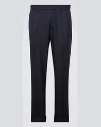 Dries van Noten Pantaloni regular in lana Blu