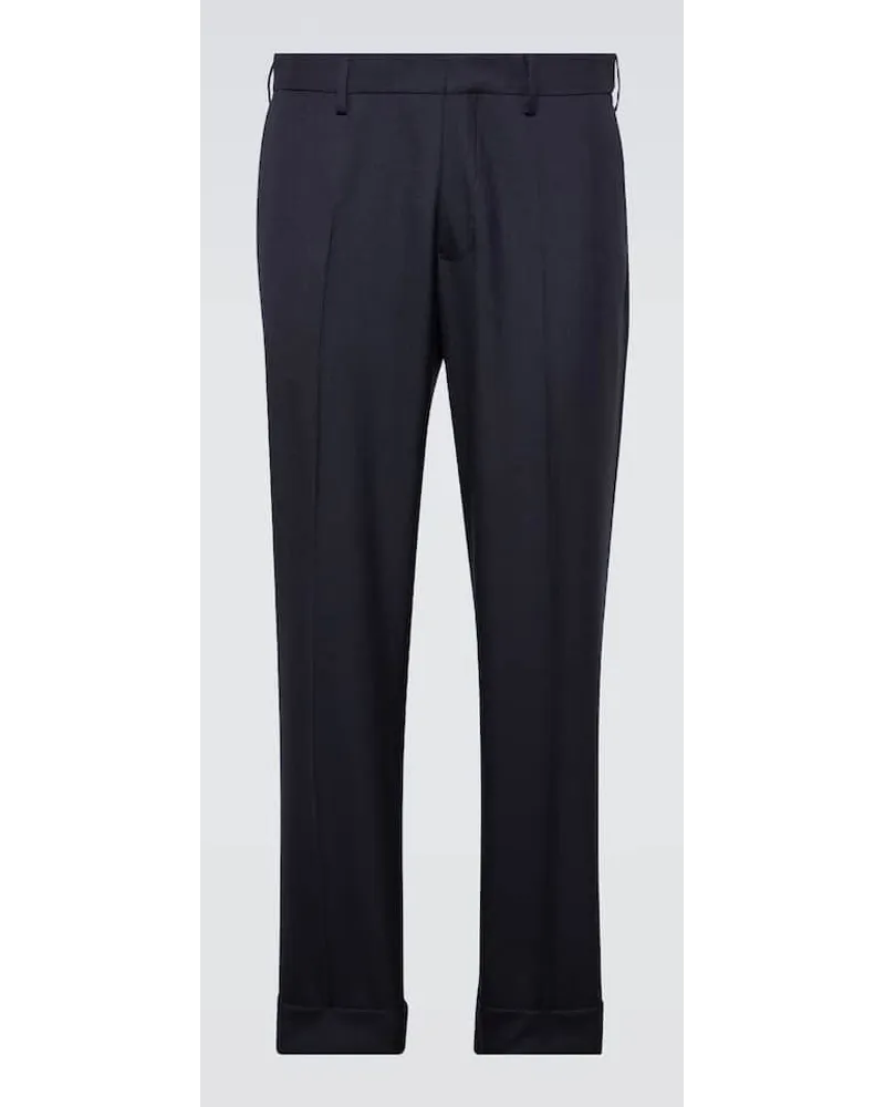 Dries van Noten Pantaloni regular in lana Blu