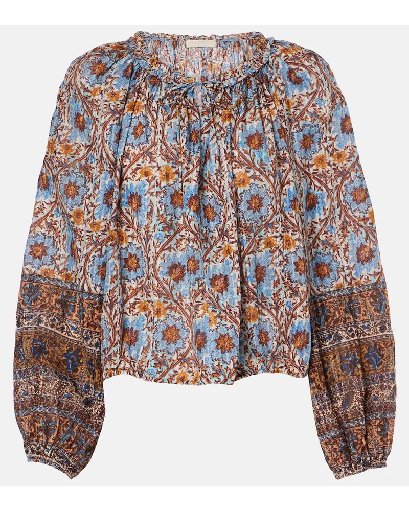 Ulla Johnson Blusa Silva in misto cotone con stampa Multicolore