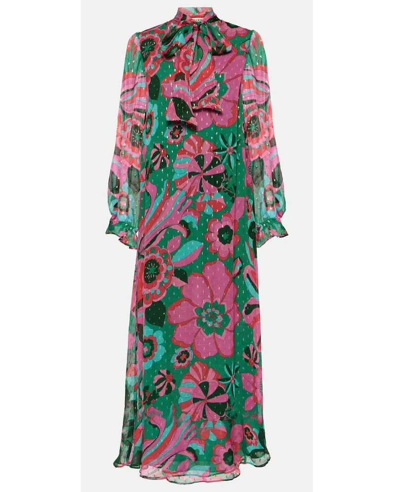 RIXO Abito lungo Ferne in georgette Multicolore