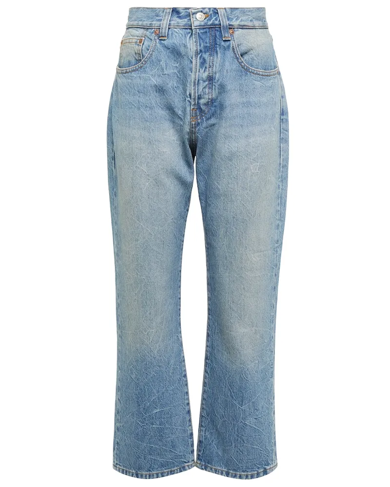 Victoria Beckham Jeans cropped a vita alta Blu