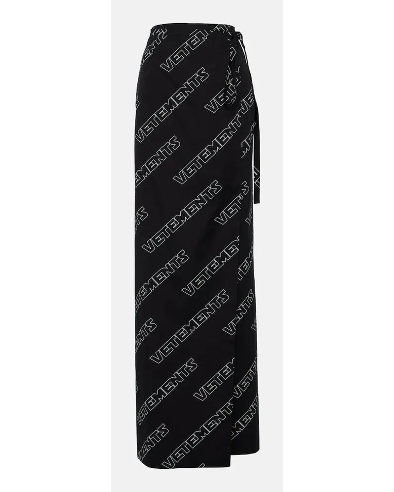 VETEMENTS Gonna a portafoglio in cotone con logo Nero