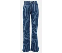 Jeans regular con stampa Marmo