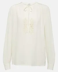 Etro Blusa in seta con ricamo Bianco