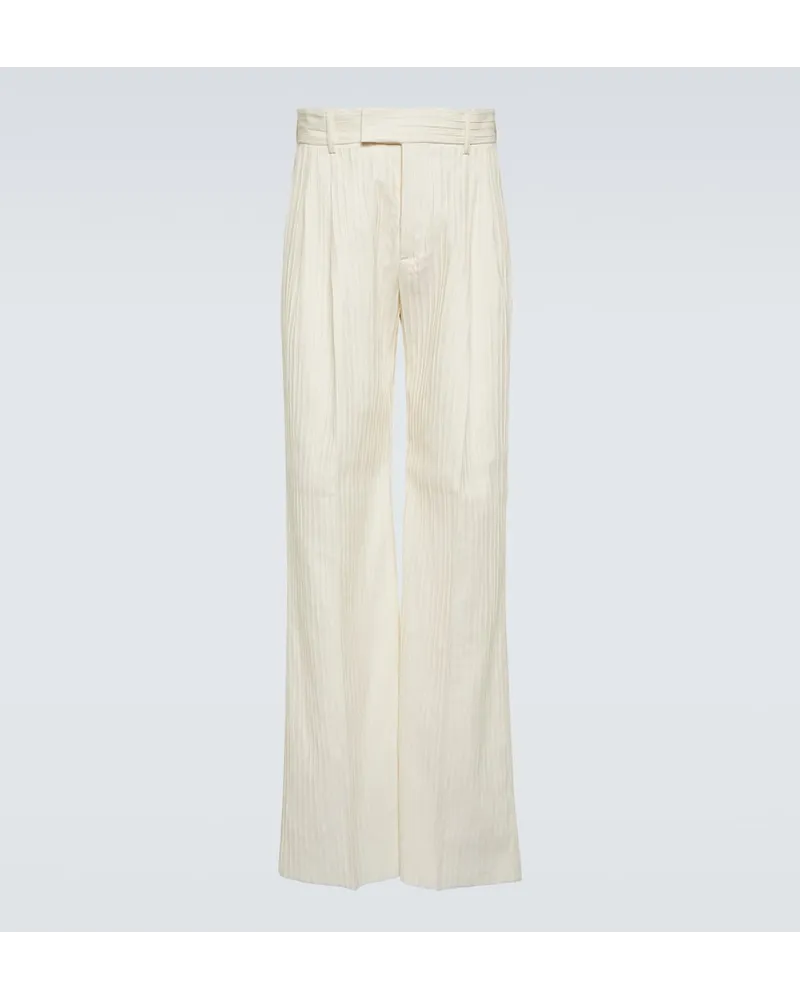 Amiri Pantaloni in twill a gamba larga Bianco