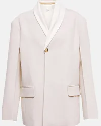 The Row Blazer Jeanette in lana vergine e seta Bianco