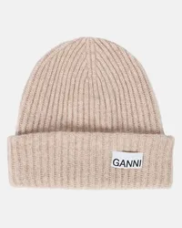 Ganni Berretto in misto lana Beige