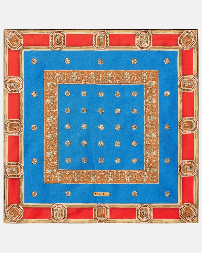 Versace Foulard in twill di seta con stampa Multicolore