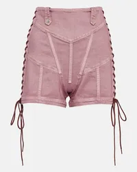 Jean Paul Gaultier x KNWLS - Shorts di jeans a vita alta Viola