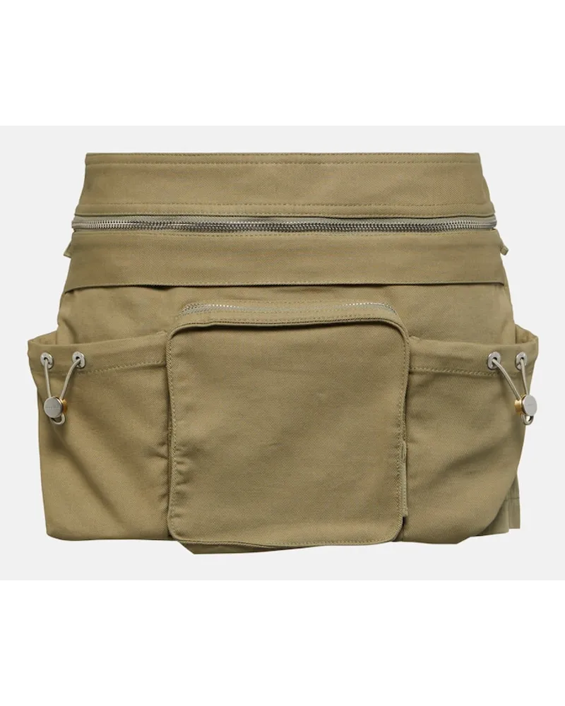 Dion Lee Minigonna in misto cotone con marsupio Verde