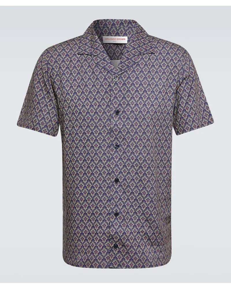 Orlebar Brown Camicia bowling Hibbert con stampa Blu