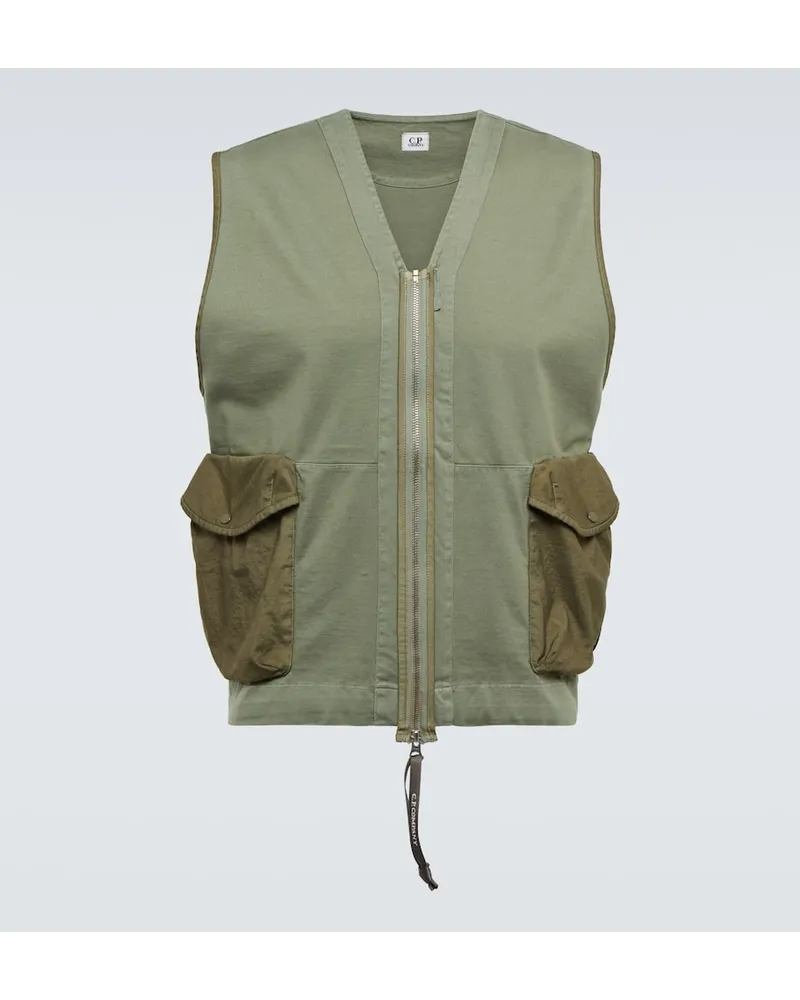 C.P. Company Gilet in jersey di cotone Verde