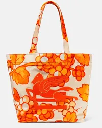 Etro Borsa Pegaso con finiture in pelle Arancione