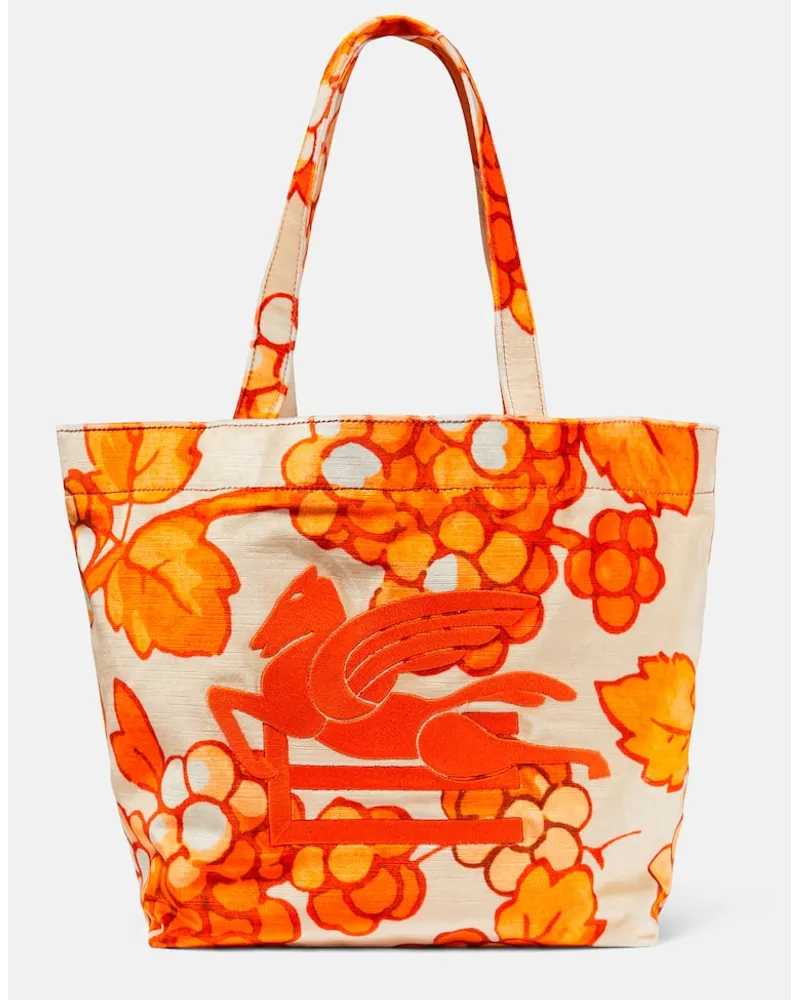 Etro Borsa Pegaso con finiture in pelle Arancione