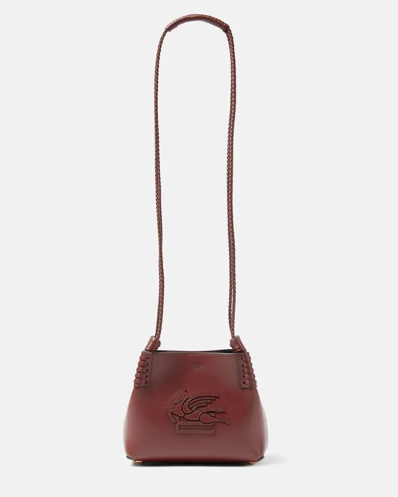 Etro Borsa a tracolla Libra Mini in pelle Marrone