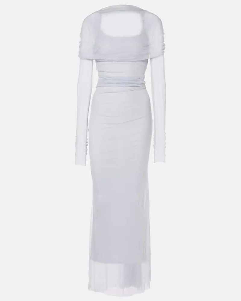 Christopher Esber Abito lungo Veiled in tulle Blu