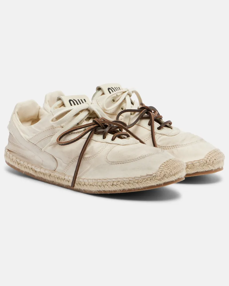 Miu Miu Sneakers Gymnasium in canvas Bianco