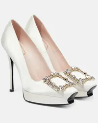 Roger Vivier Pumps in raso con plateau Bianco