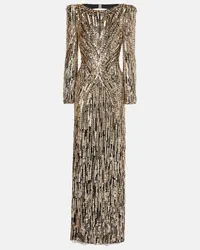 Jenny Packham Abito lungo Avalon con paillettes Oro