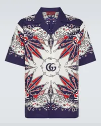 Gucci Camicia bowling in cotone con stampa Multicolore