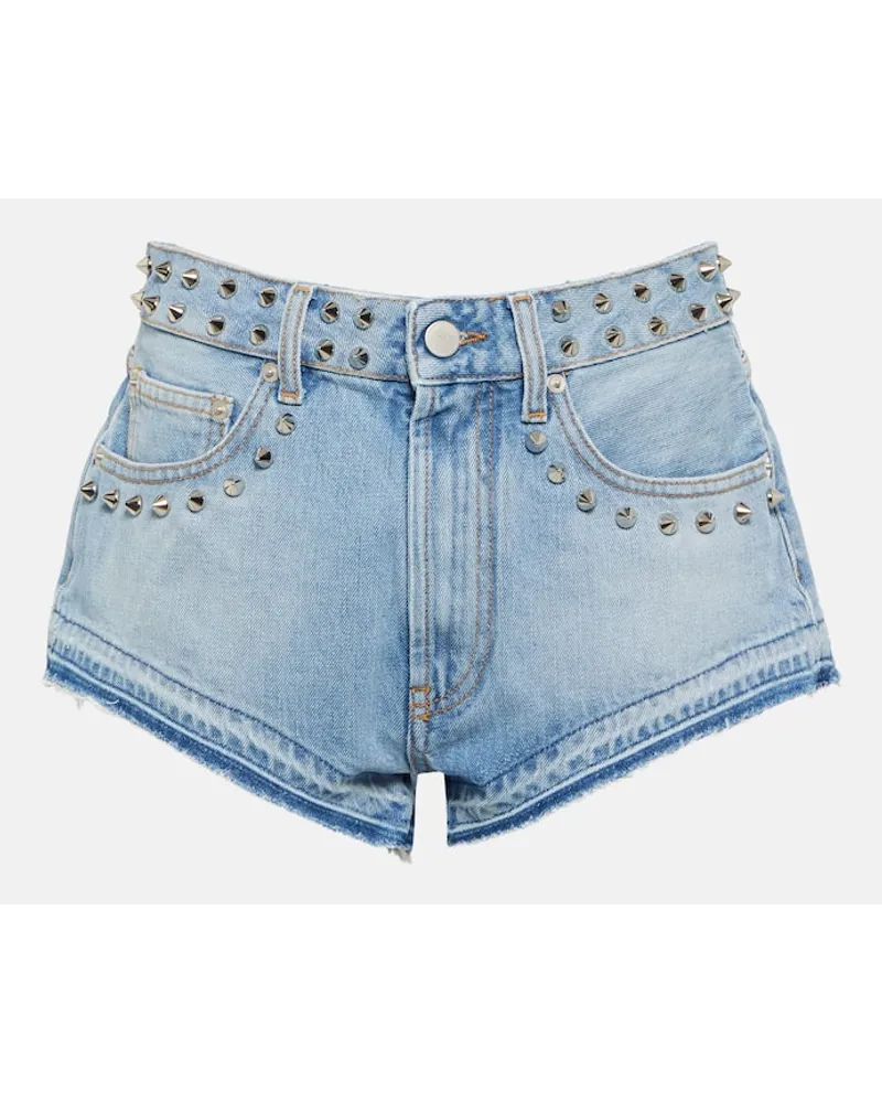 Alessandra Rich Shorts di jeans a vita media Blu