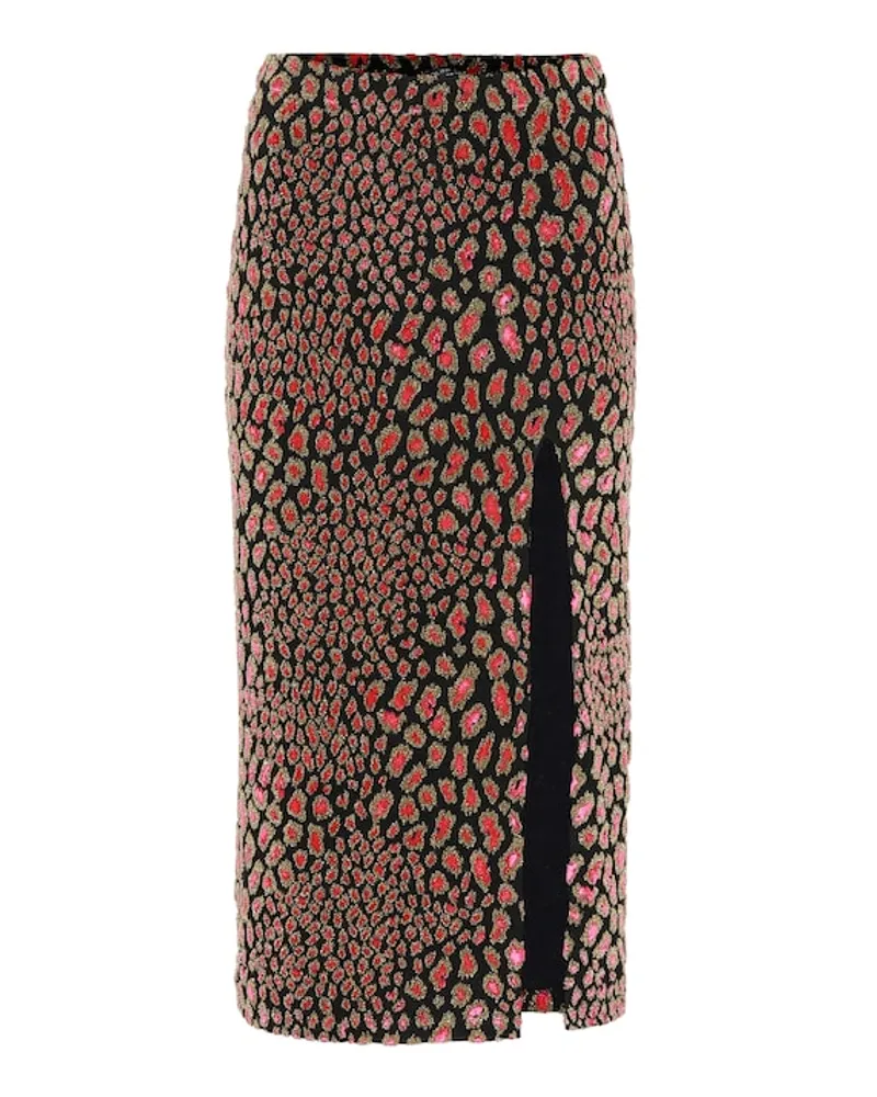 Caroline Constas Gonna midi Leo in velluto Nero