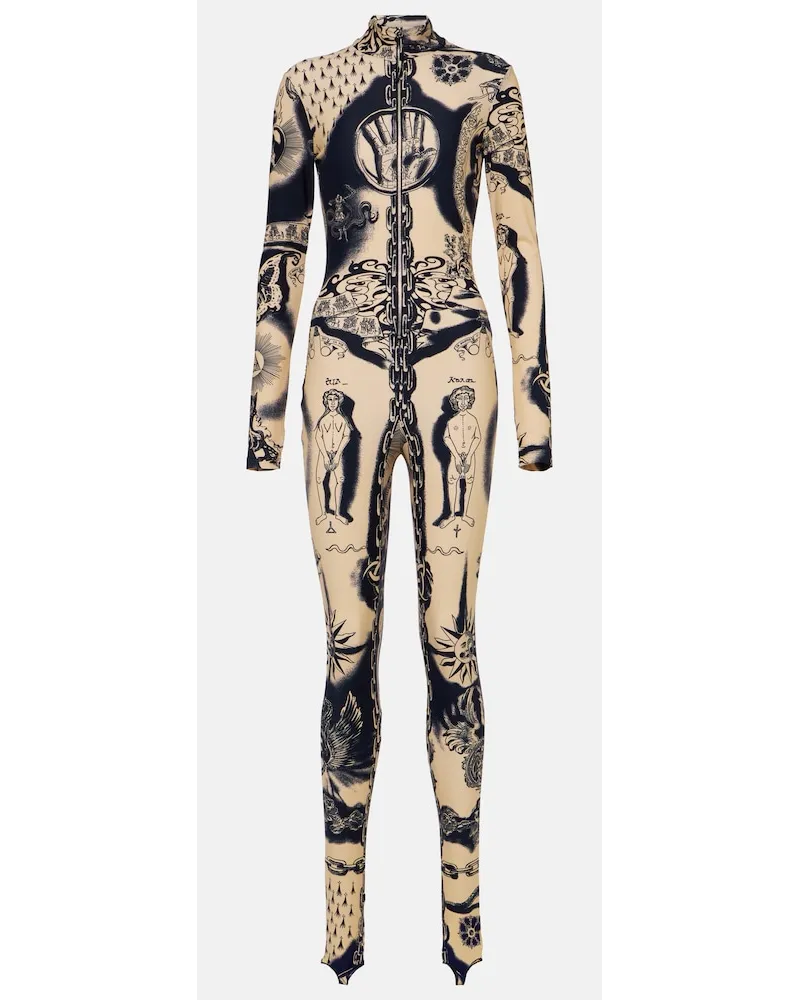 Jean Paul Gaultier Jumpsuit Heraldique in jersey con stampa Multicolore