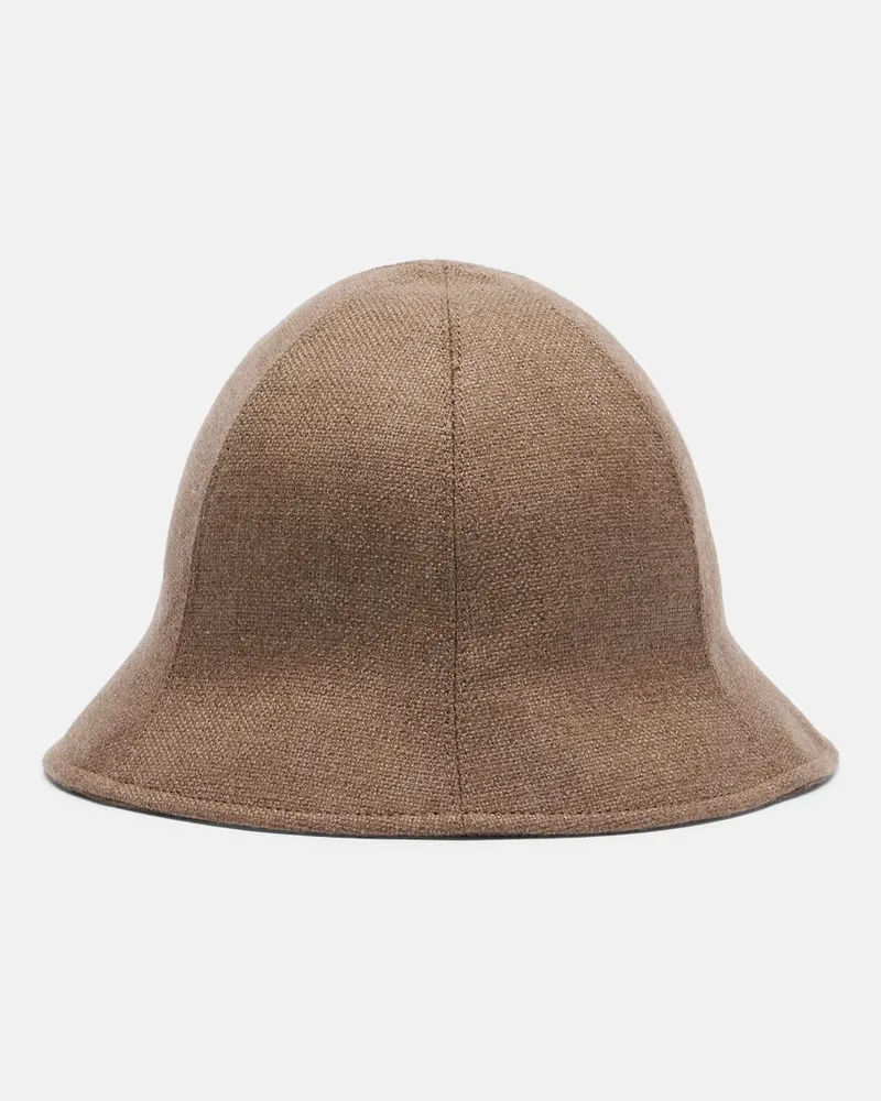 Loro Piana Cappello Zaltana in cashmere e seta Beige