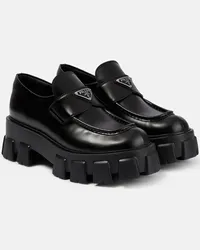 Prada Mocassini Monolith in pelle con platform Nero