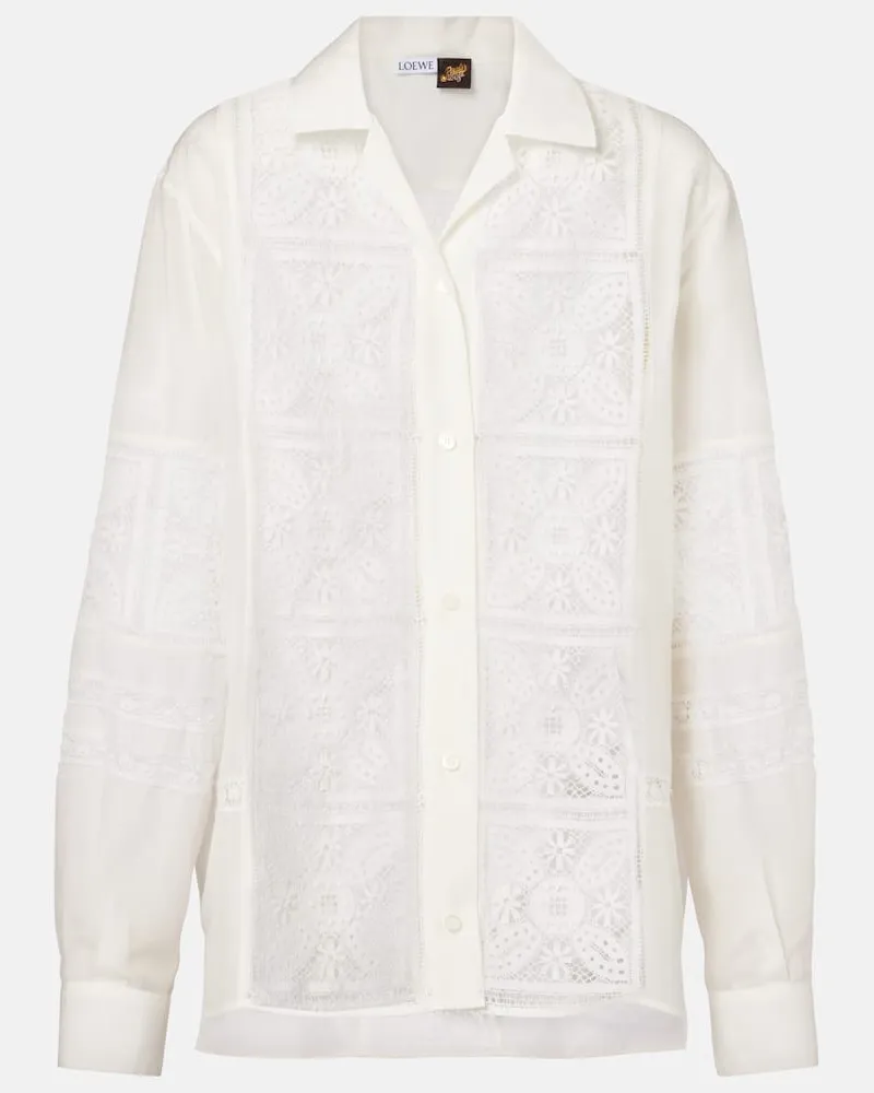 Loewe Paula's Ibiza - Camicia in cotone e seta Bianco