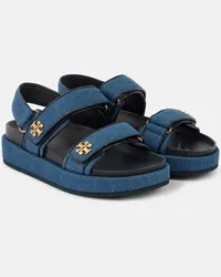 Tory Burch Sandali Kira in denim con platform Blu