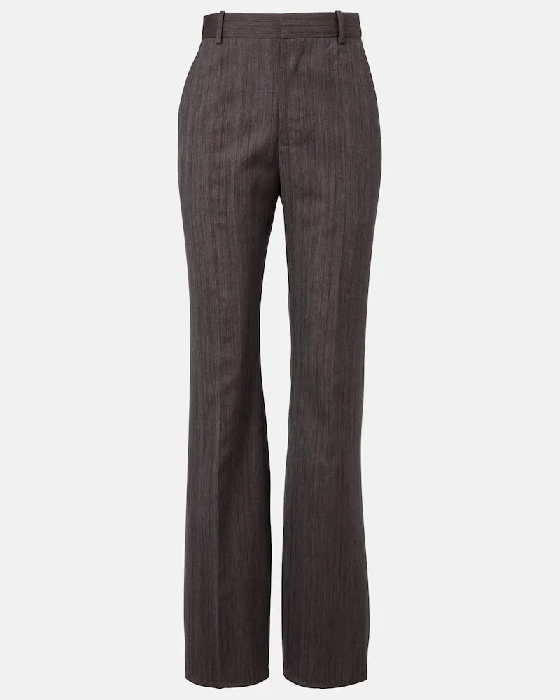 Bottega Veneta Pantaloni flared in lana a vita alta Grigio