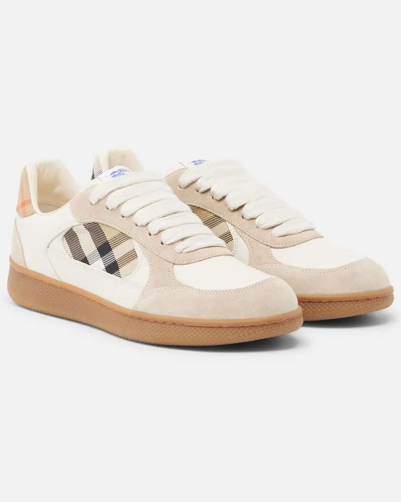 Burberry Sneakers Terrace in pelle e suede Beige