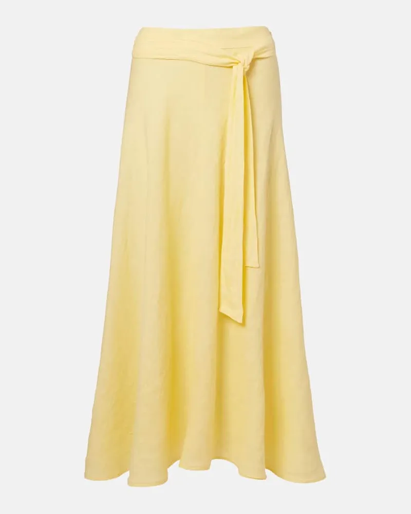 Velvet Gonna midi Malina in lino Giallo