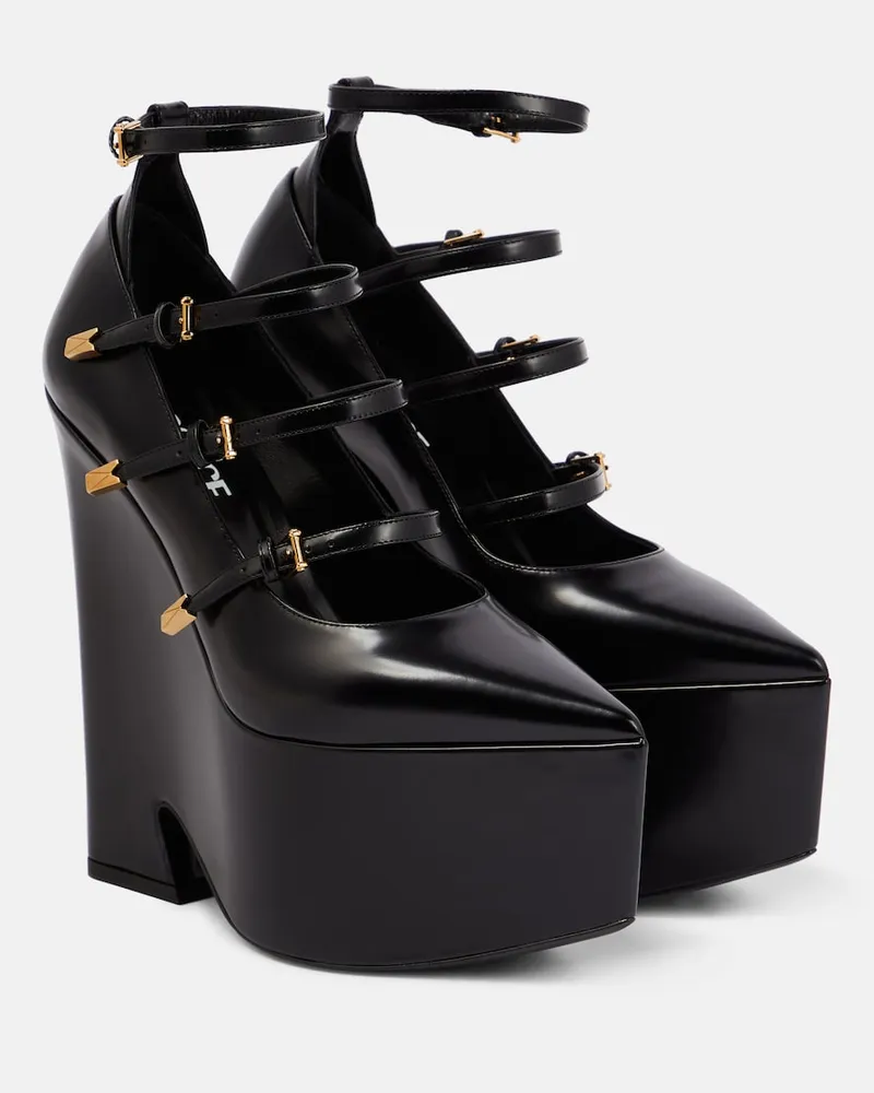 Versace Pumps Tempest in pelle con platform Nero