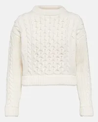 Patou Pullover in cashmere a trecce Bianco