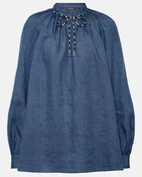 Loro Piana Blusa in lino Blu